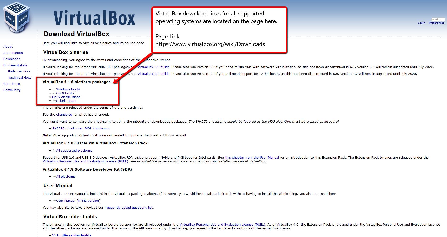 VirtualBox Downloads